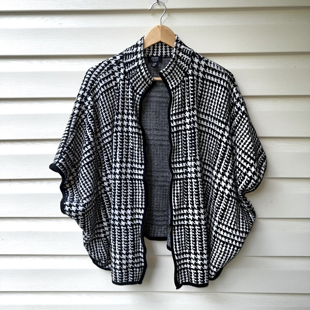 NWOT - Jones New York Herringbone Mock Neck Zip Up Sweater